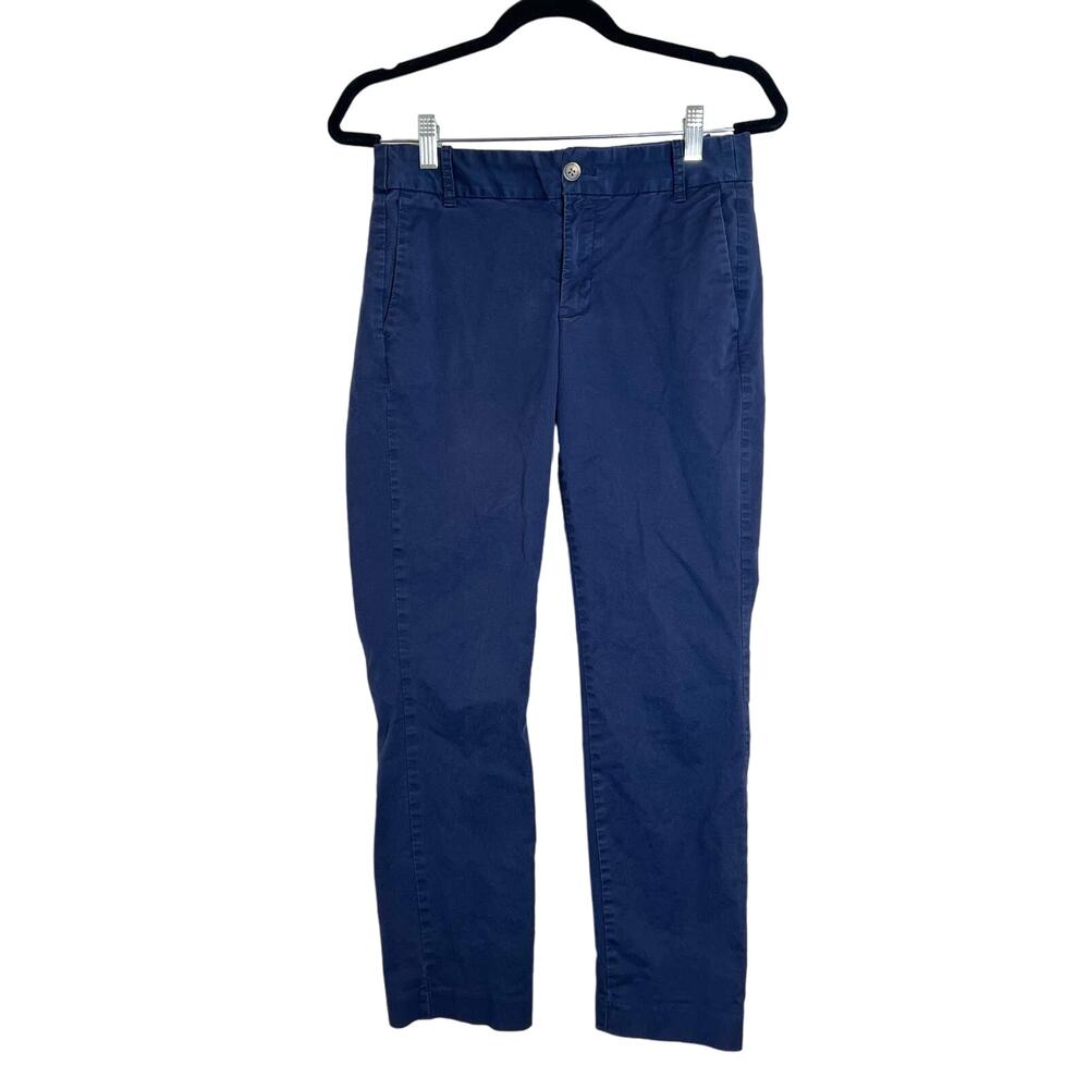 J. Crew Factory Women's Navy Chino Pants Size 2 Preppy Casual Office Basic